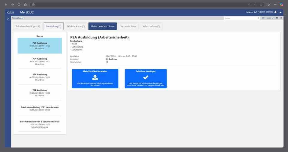 IQSoft – Ausbildung kursbasiert (EDUC 1)