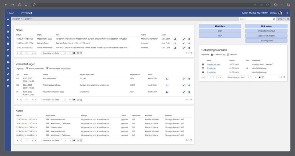 IQSoft – Intranet und Telefonbuch