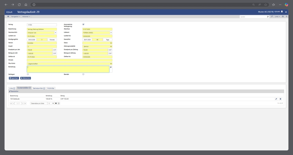 IQSoft – Vertragsmanagement